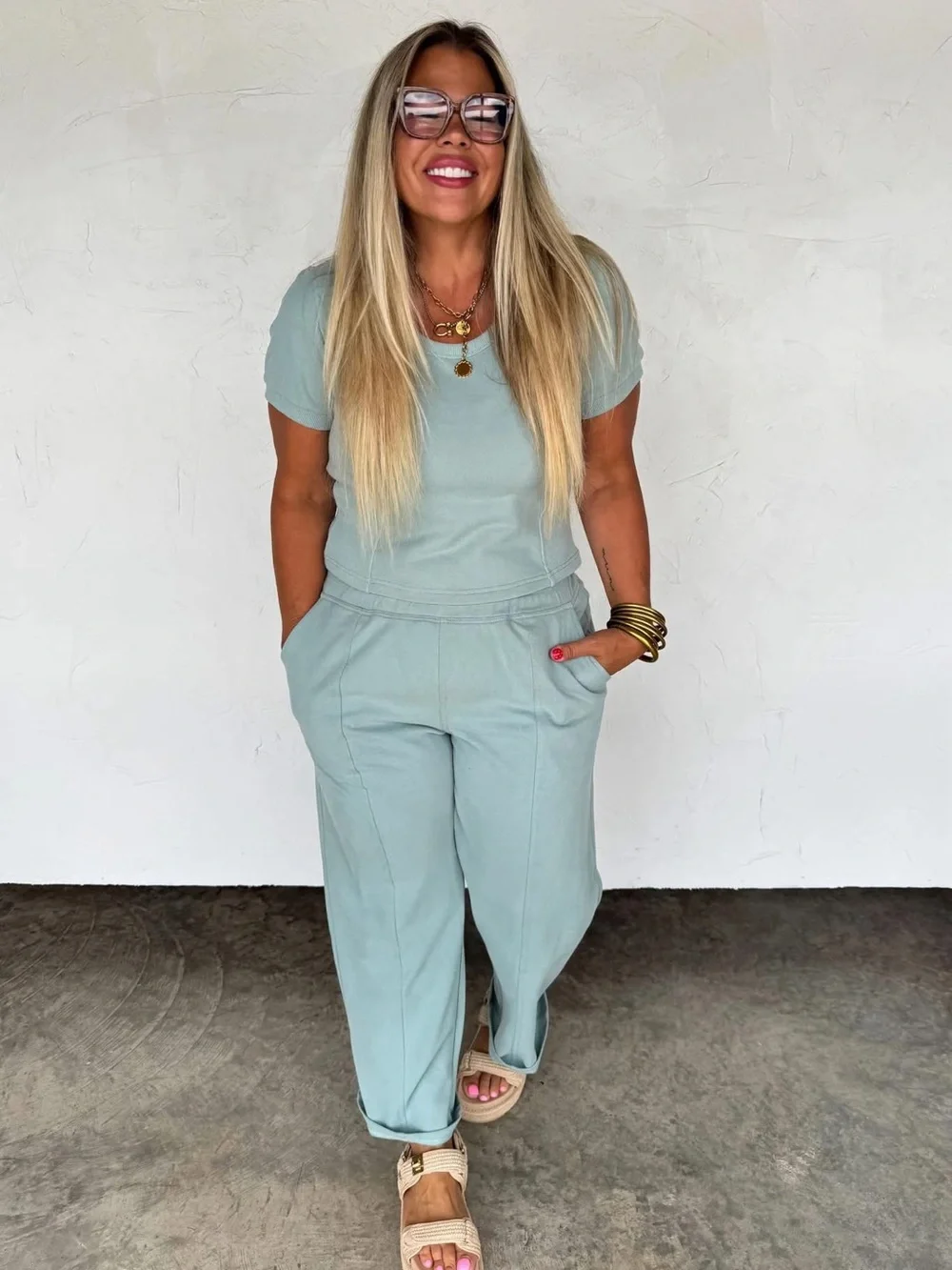 Relaxed Short-Sleeve Matching Set
